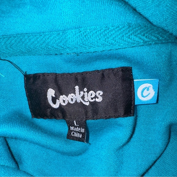 Cookies brand blue/yellow hoodie. Worn once!!  Great gift! EUC. Size L 🍪 - Picture 10 of 12
